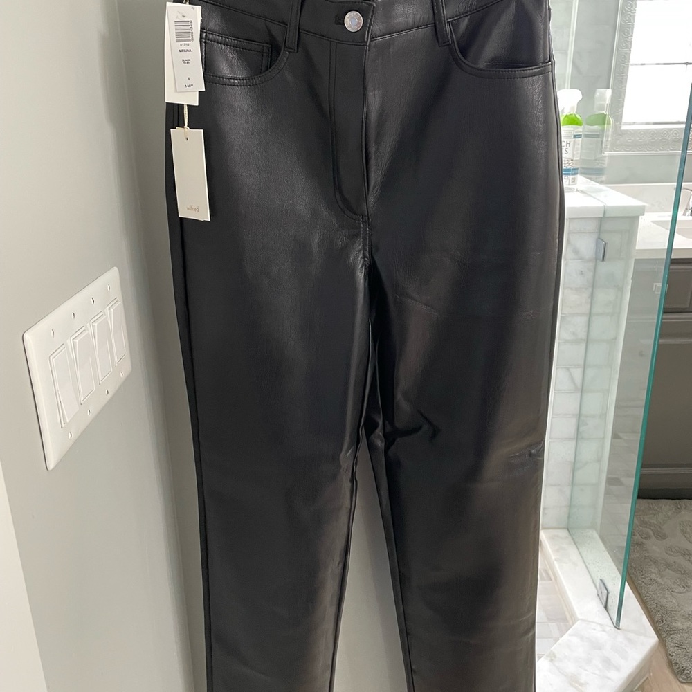 Faux black leather pants - Size 6 BRAND NEW